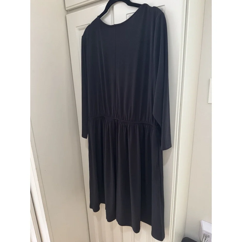 Womens Lane Bryant Black‎ Plus Size Dress Size 18/20 V Neck 3/4 Sleeve